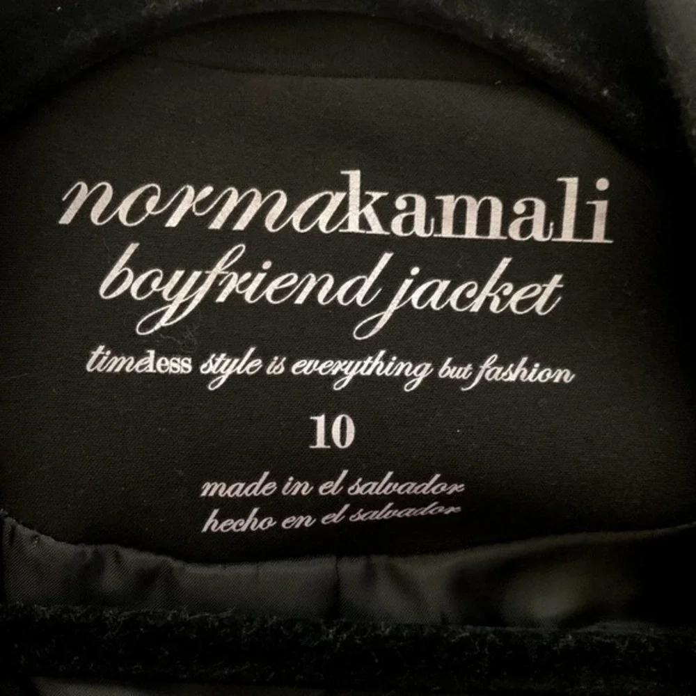 NORMA KAMALI Black Boyfriend Cut Blazer Jacket‎